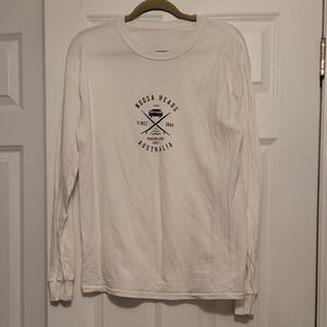 White Long Sleeve Tee with Black Graphic